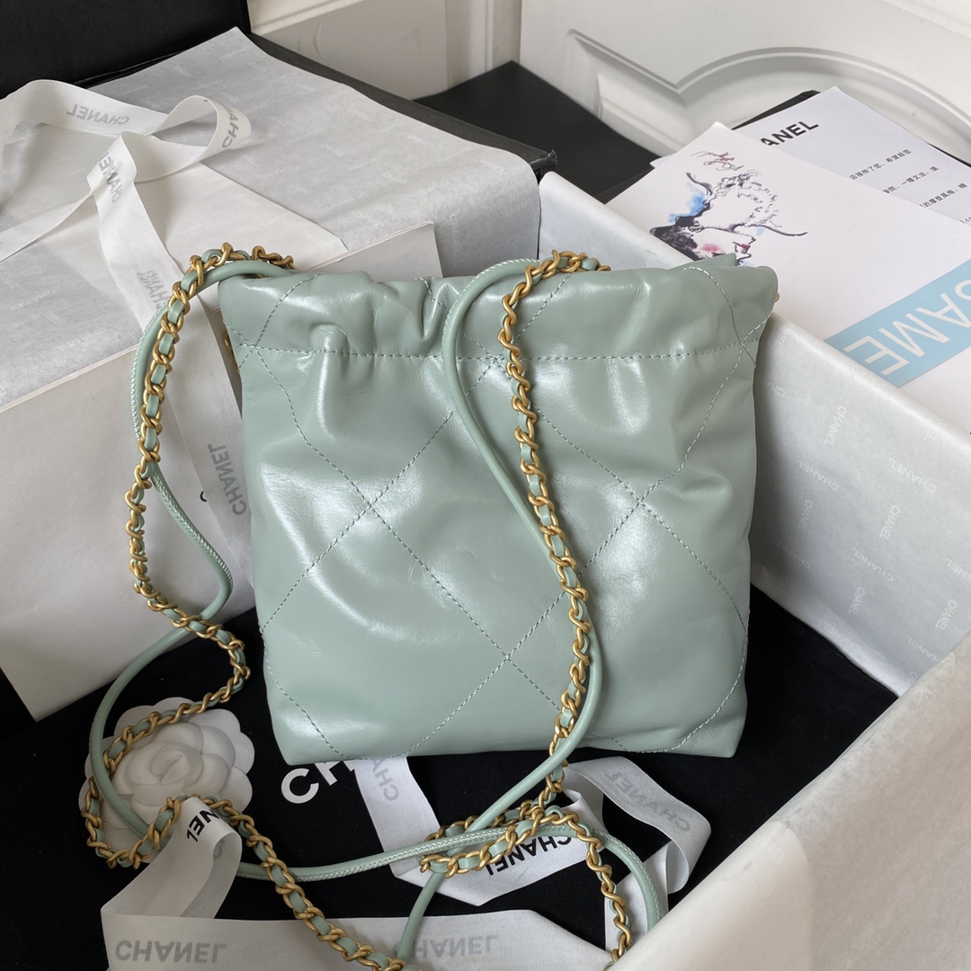 Calfskin 22 Mini Handbag Shoulder Bag AS3980 Agate Green